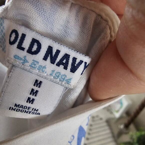 Old Navy Blue & White M French Cottagecore Boho Coastal Garden Quiet Luxury Maxi - Picture 4 of 10